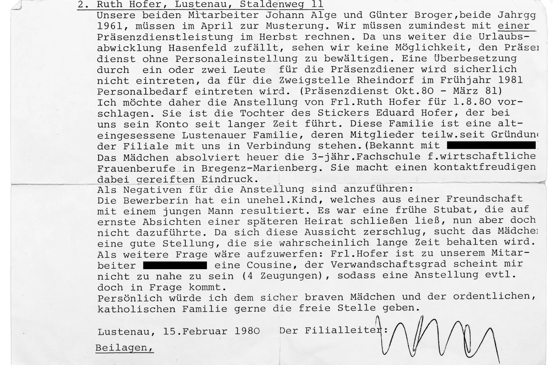 Empfehlungsschreiben für Ruth Laner