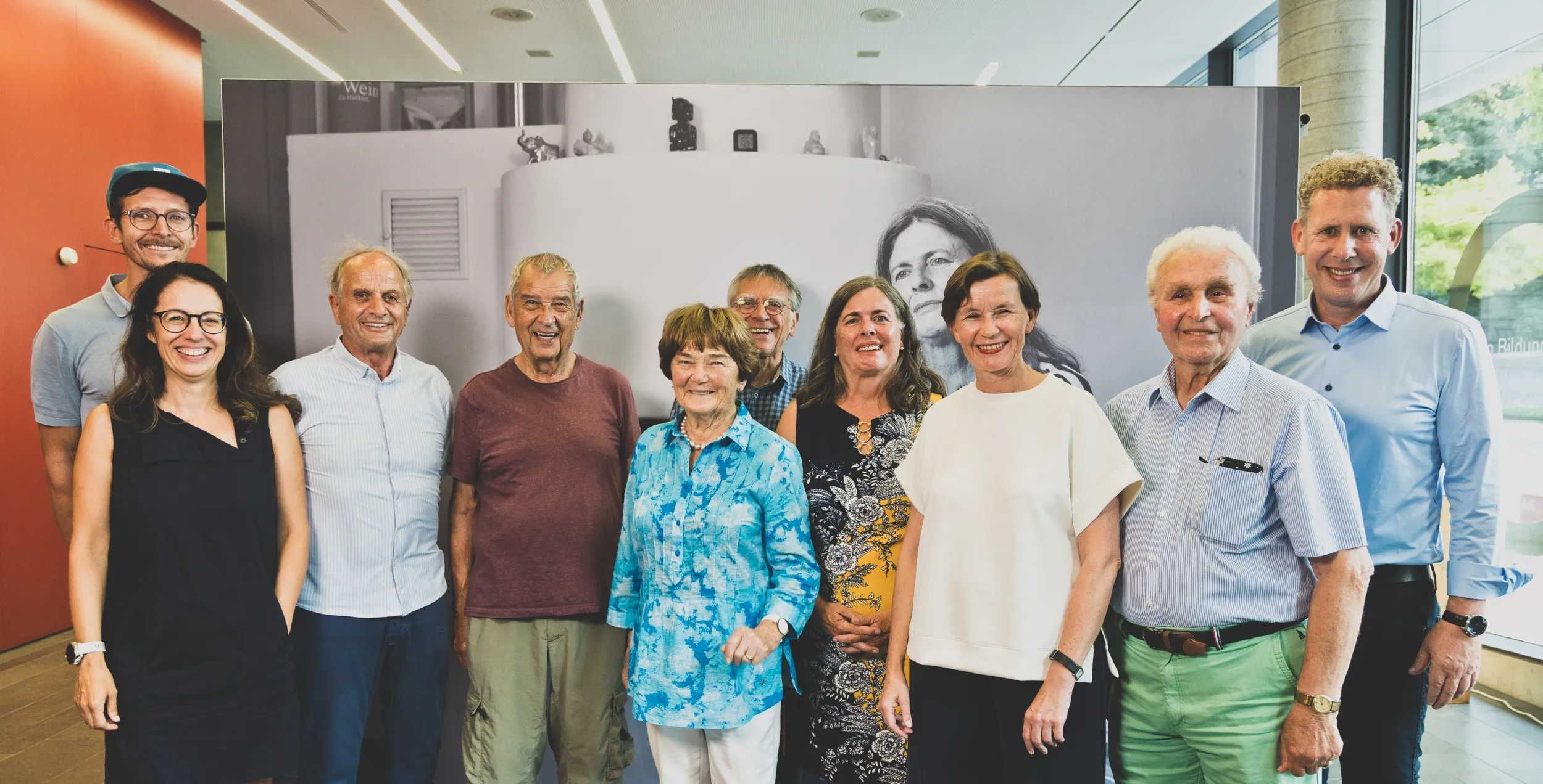 6 Museum des Wandels Protagonisten mit Präsident Heinzle, Filmer und Fotograf Hanno Mackowitz und Kuratorin Feurstein Prasser