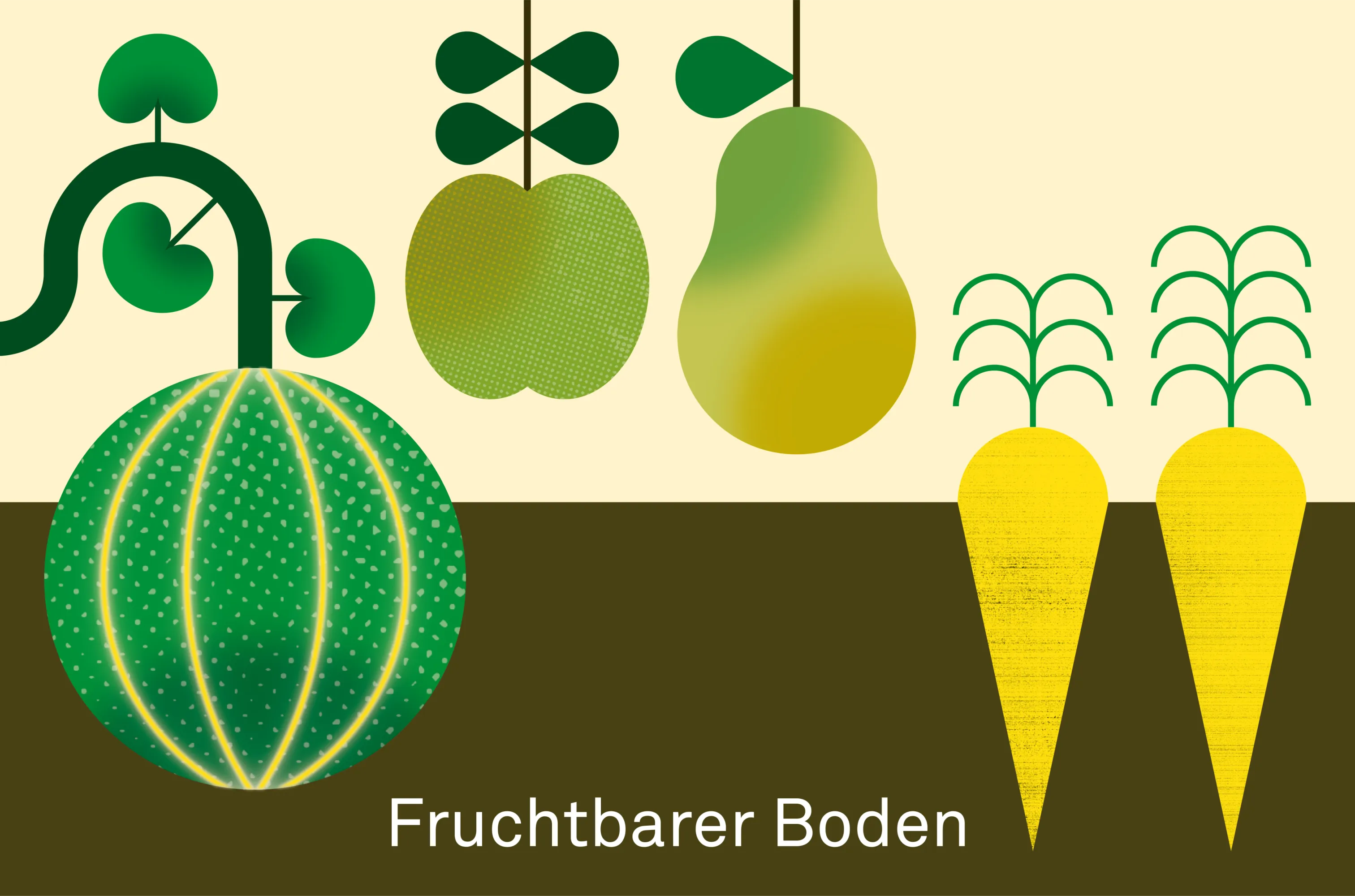 Kürbis, Apfel, Birne, Zwei Karotten