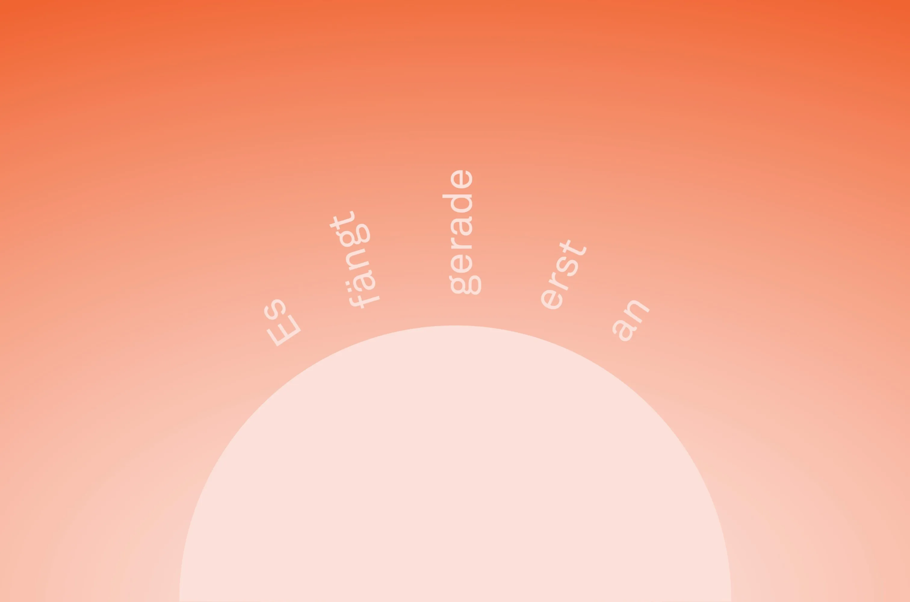 Schaffarei Halbjahresprogramm - Halbkreis mit Strahlen - Es fängt gerade erst an