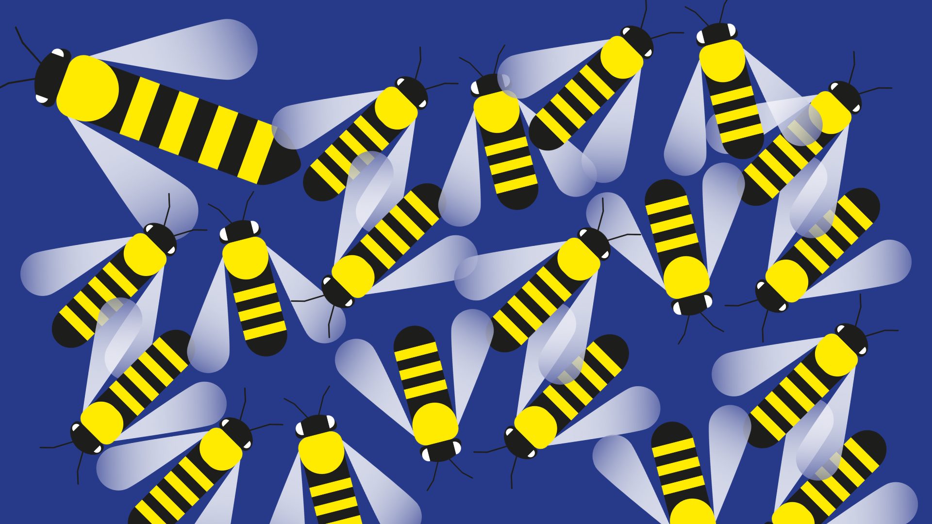 Bienen auf blauem Hintergrund